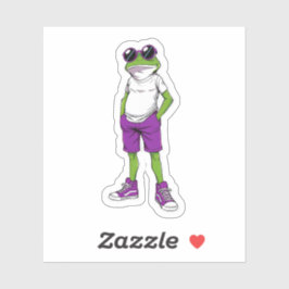 Pegatina Cool Frog Sticker – Funny Glasses Frog Kids Decal