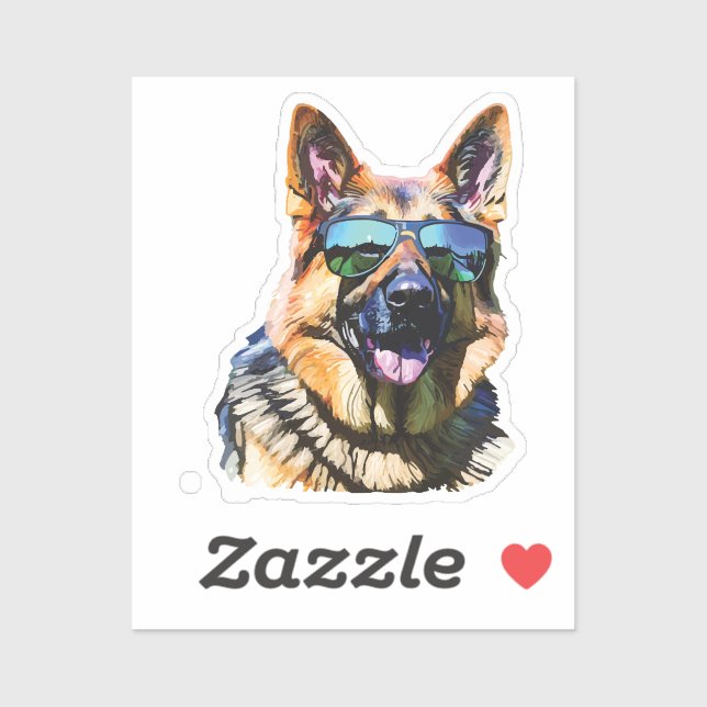 Pegatina cool german shepherd (Hoja)