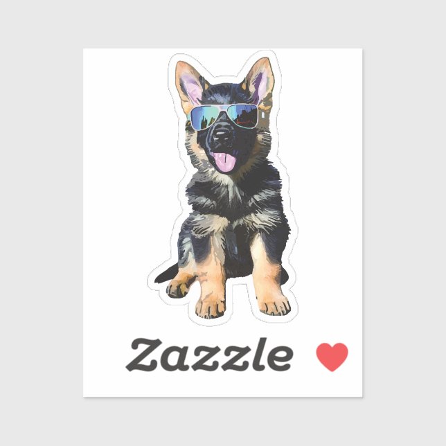 Pegatina Cool German Shepherd puppy (Hoja)