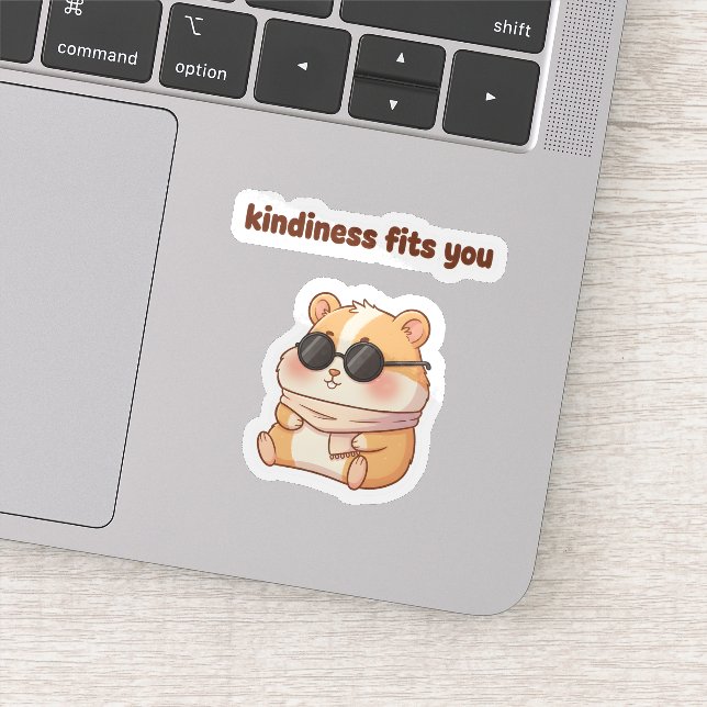 Pegatina Cool Hamster Sticker – "Kindness Fits You"  (Detalle)