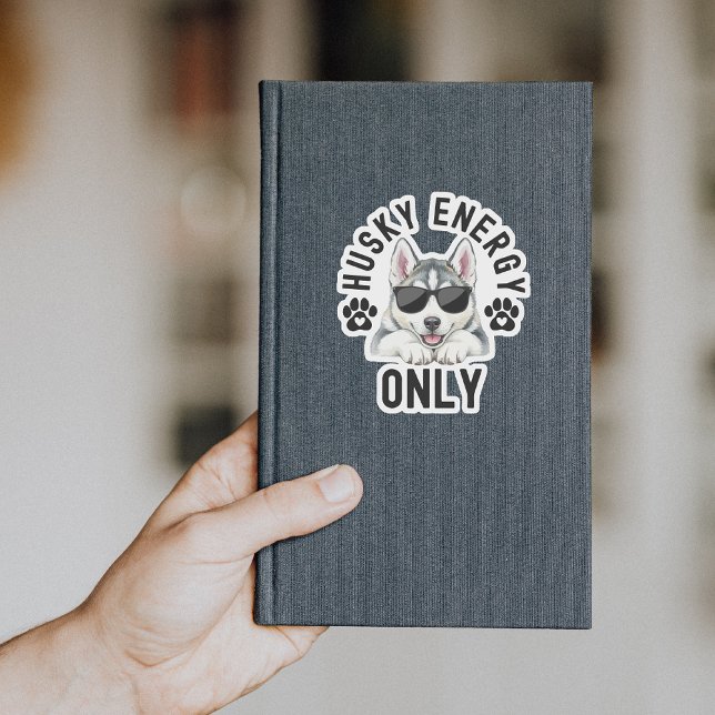 Pegatina Cool Husky Dog Energy (Husky Energy Only sticker
)