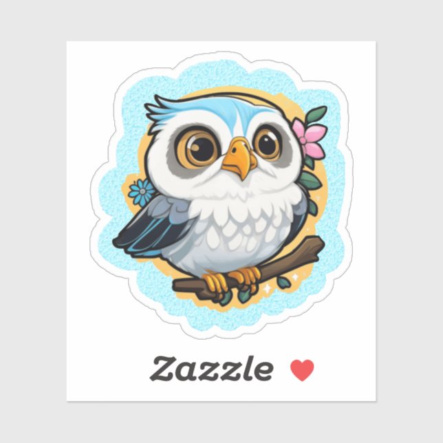 Pegatina cool owl (Hoja)