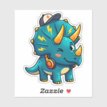 Cool Triceratops DJ, regalo de fiesta de dinosauri