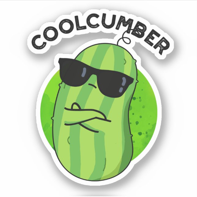 Pegatina Coolcumber Funny Veggie Cucumber Pun (Anverso)