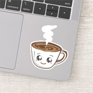 Pegatina Copa Kawaii de café