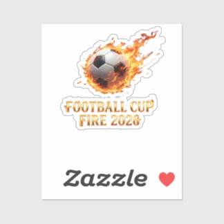 Pegatina Copa Mundial de Fútbol Fuego 2026 Balón de Fútbol