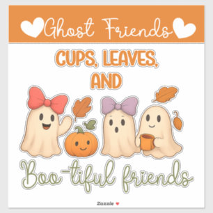 Pegatina Copas de otoño, hojas y compañeros bonitos