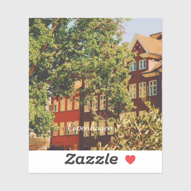 Pegatina Copenhagen cityscape - Denmark (Hoja)