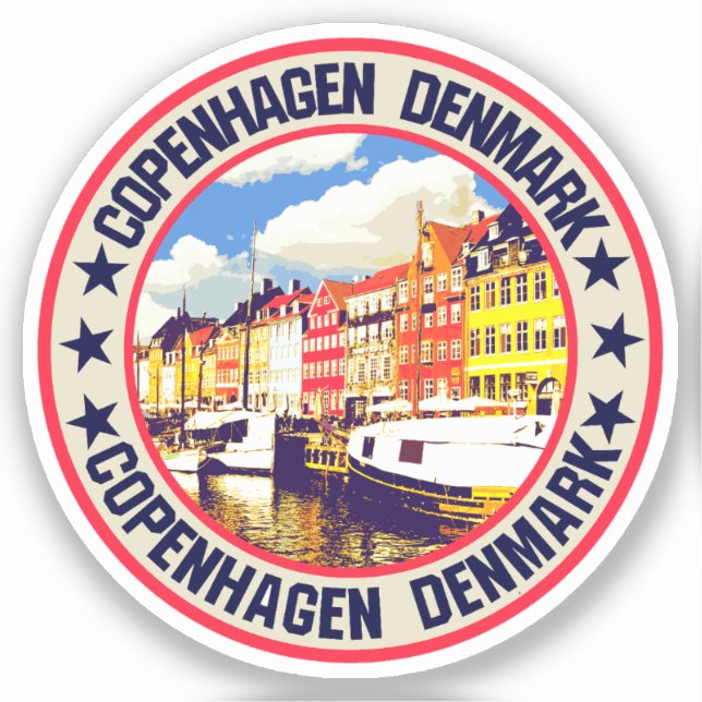 Pegatina Copenhague (Anverso)