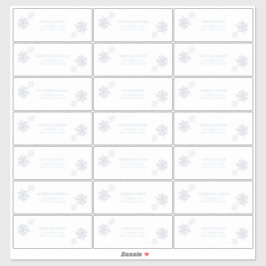 Pegatina Copo de Nieve Azul Polvoriento Invitación de Invit