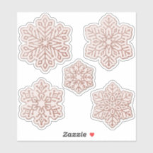 Copos de nieve Rosa Purpurina dorado rosa pálido