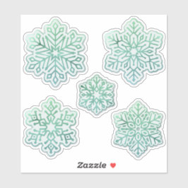 Pegatina Copos de nieve verde de invierno irlandés