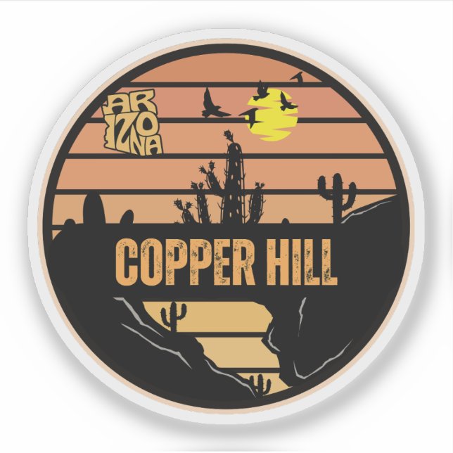 Pegatina Copper Hill, Arizona (Anverso)