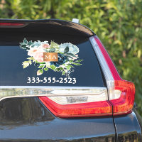 Copper metálico floral de acuarela monogramado