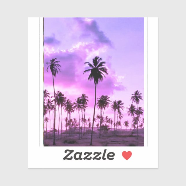 Pegatina coqueiral ao entardecer (Hoja)