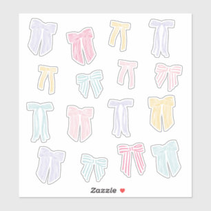 Pegatina Coqueta rayada Arcos de menta lilo amarillo rosado