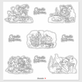 Pegatina Coquette Halloween versión en blanco y negro!