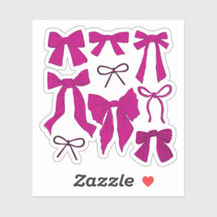 Pegatina Coquette Magenta Bows romántico