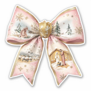 Pegatina Coquette Navidades Nativity Bow