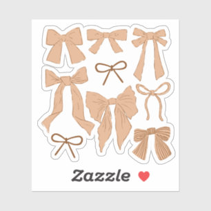 Pegatina Coquette Terracotta Bows romántico