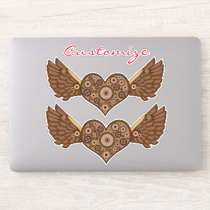 Pegatina Corazón alado Steampunk con Gears Thunder_Cove