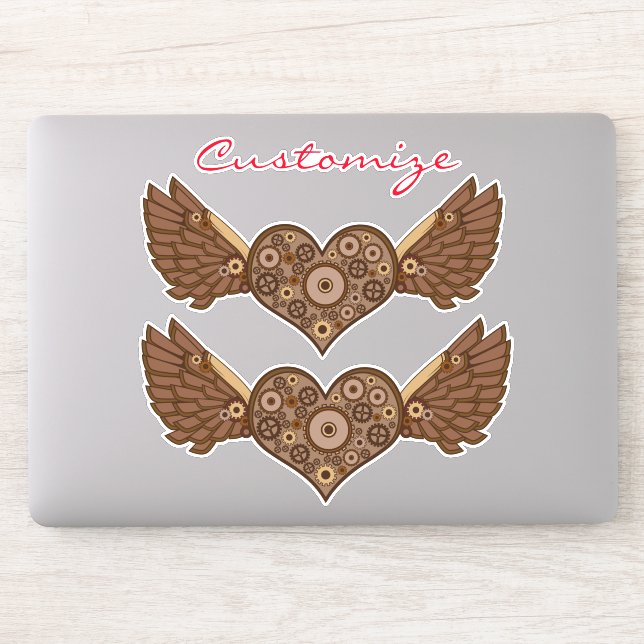 Pegatina Corazón alado Steampunk con Gears Thunder_Cove (Ordenador)