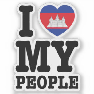 Pegatina Corazón (amor) Mi pueblo jemer