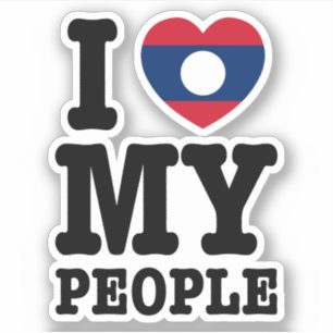 Pegatina Corazón (amor) Mi pueblo lao