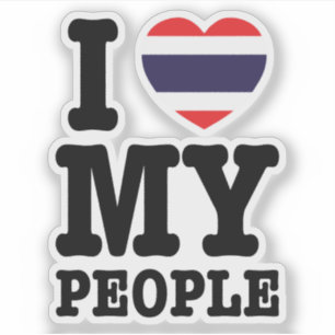 Pegatina Corazón (amor) Mi pueblo tailandés