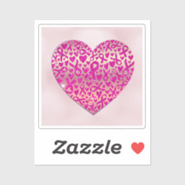 Pegatina Corazón apoyo contra el Cáncer de Mama Camiseta