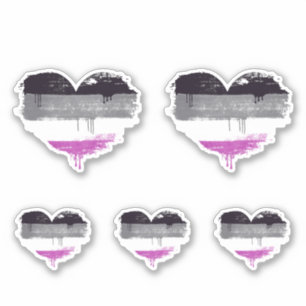 PEGATINA CORAZÓN ASEXUAL - AMOR ASEXUAL