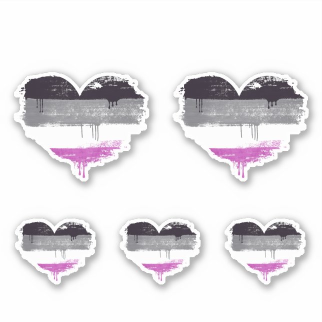 PEGATINA CORAZÓN ASEXUAL - AMOR ASEXUAL (Anverso)