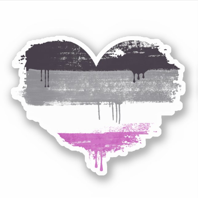 PEGATINA CORAZÓN ASEXUAL - AMOR ASEXUAL (Anverso)