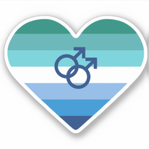 Pegatina Corazón Azul MLM Gay Masculino