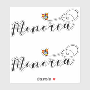 Pegatina Corazón con bandera de Menorca, Islas Baleares