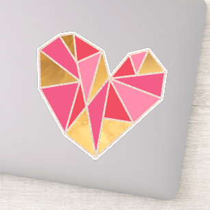 Pegatina Corazón con facetas geométricas