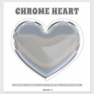 Pegatina Corazón cromado plateado