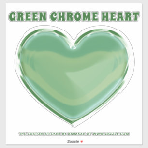 Pegatina Corazón cromado verde