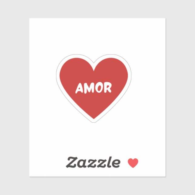 Pegatina Corazón de amor rojo (Hoja)