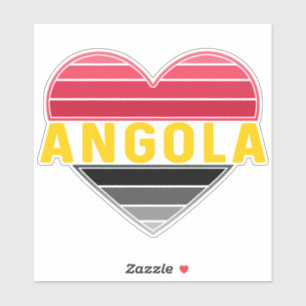 Pegatina Corazón de Angola, colores de bandera angoleña