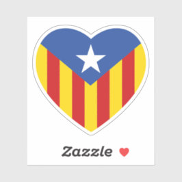 Pegatina Corazón de bandera catalana