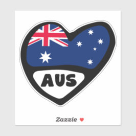 Pegatina Corazón de bandera de Australia