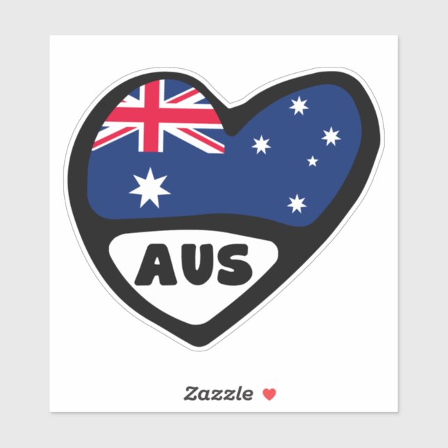Pegatina Corazón de bandera de Australia (Hoja)