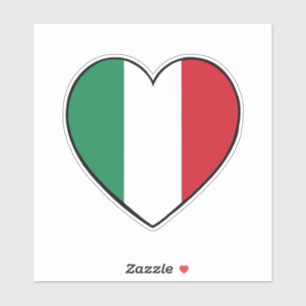 Pegatina Corazón de bandera de Italia