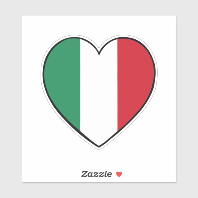 Pegatina Corazón de bandera de Italia (Hoja)