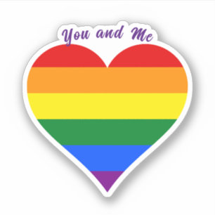 Pegatina Corazón de bandera del orgullo
