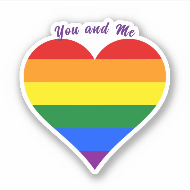 Pegatina Corazón de bandera del orgullo (Anverso)