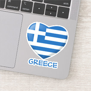 Pegatina Corazón de bandera griega