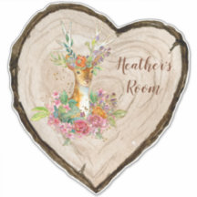 Corazón de ciervo floral encantado personalizado r