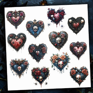 Pegatina Corazón de estilo gótico